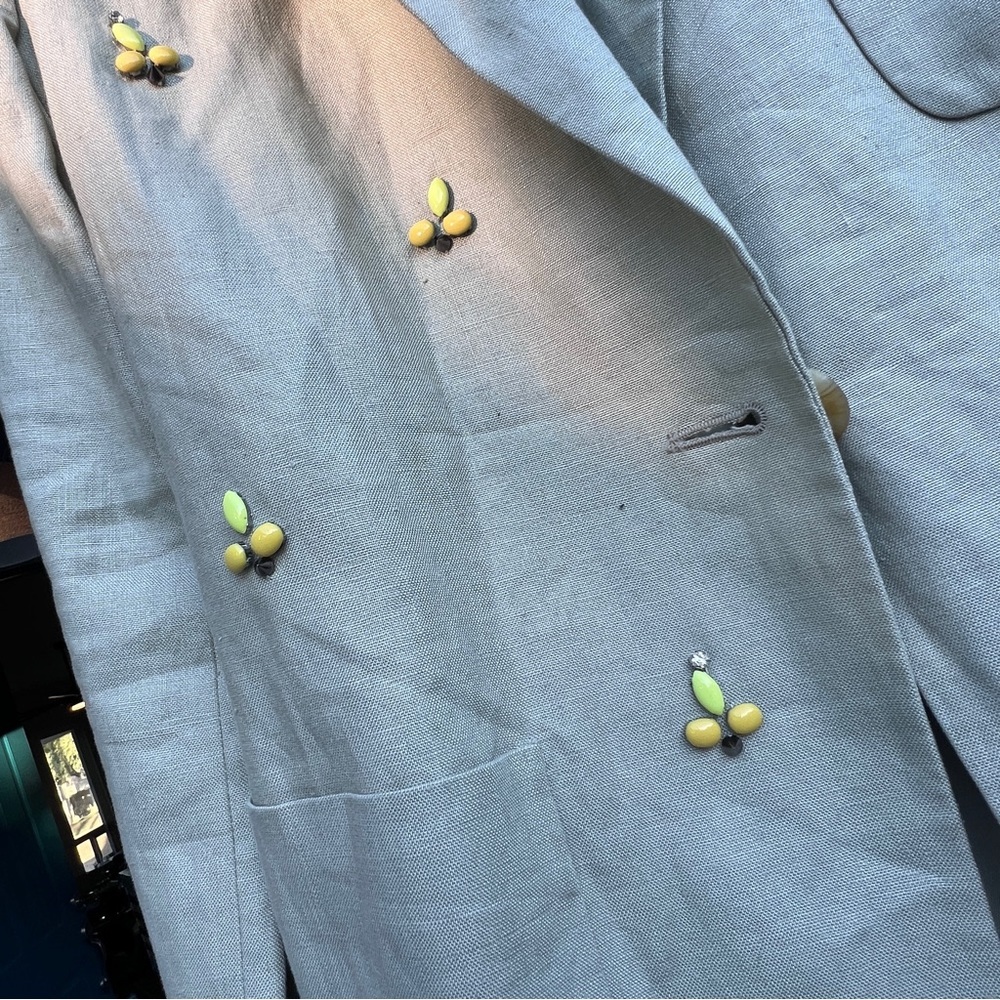 Upcycled vintage green beaded blazer - Picture 13 of 13